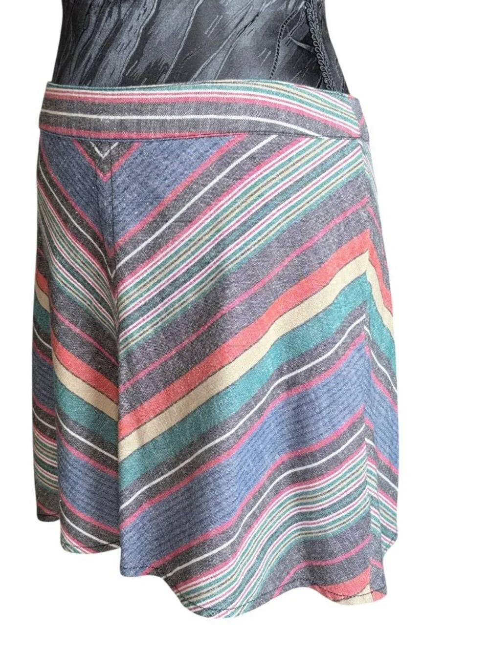 Free People Boho Tiered Cotton Midi Maxi Skirt Medium Multi-Color
